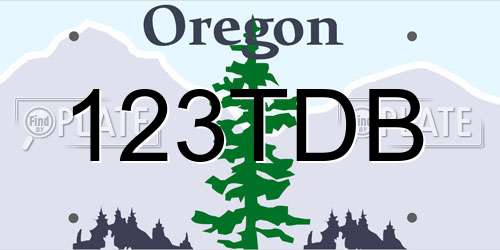 123TDB Oregon License Plate