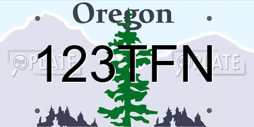 123TFN Oregon License Plate