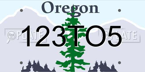 123TO5 Oregon License Plate