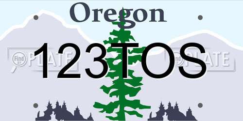 123TOS Oregon License Plate