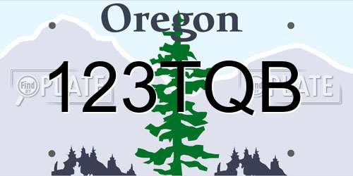 123TQB Oregon License Plate