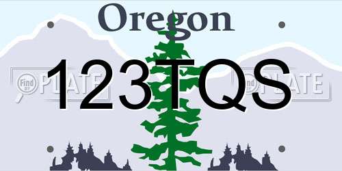 123TQS Oregon License Plate