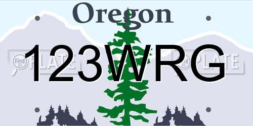 123WRG Oregon License Plate