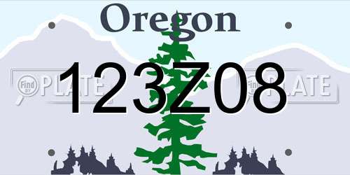 123Z08 Oregon License Plate