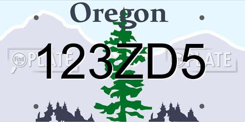 123ZD5 Oregon License Plate