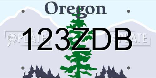 123ZDB Oregon License Plate