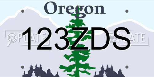 123ZDS Oregon License Plate