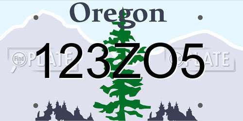123ZO5 Oregon License Plate