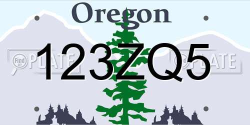 123ZQ5 Oregon License Plate