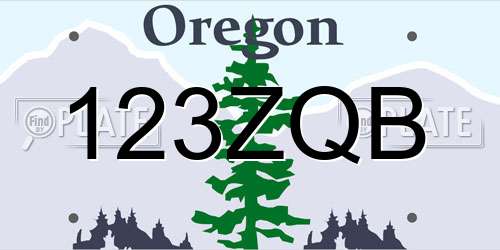 123ZQB Oregon License Plate