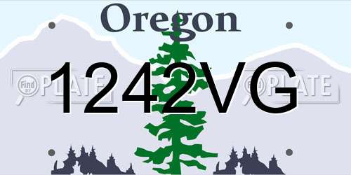 1242VG Oregon License Plate