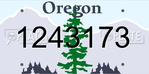 1243173 Oregon License Plate
