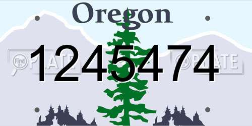 1245474 Oregon License Plate