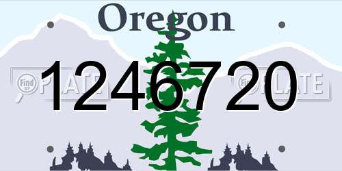 1246720 Oregon License Plate