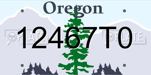 12467T0 Oregon License Plate