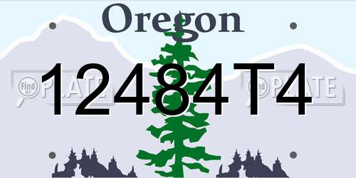 12484T4 Oregon License Plate