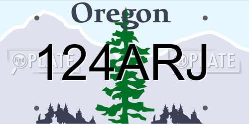 124ARJ Oregon License Plate