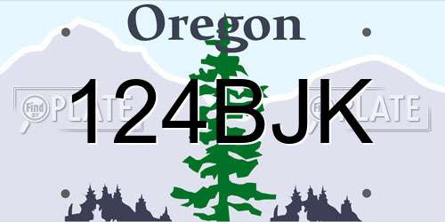 124BJK Oregon License Plate