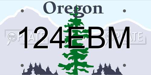 124EBM Oregon License Plate