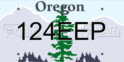 124EEP Oregon License Plate