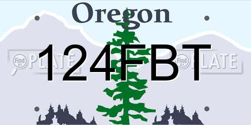 124FBT Oregon License Plate