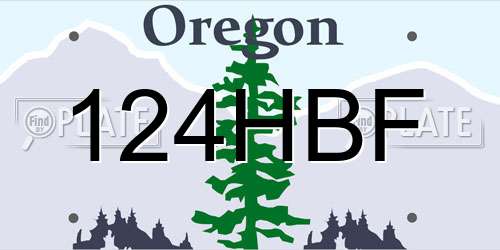 124HBF Oregon License Plate