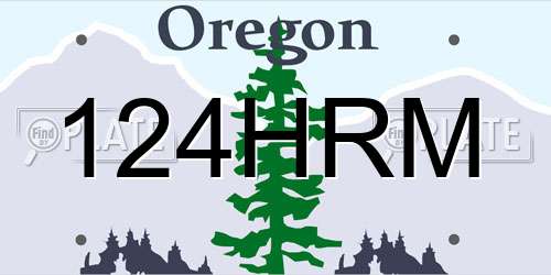 124HRM Oregon License Plate