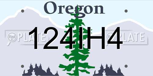124IH4 Oregon License Plate