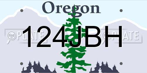 124JBH Oregon License Plate