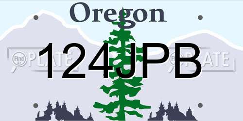 124JPB Oregon License Plate