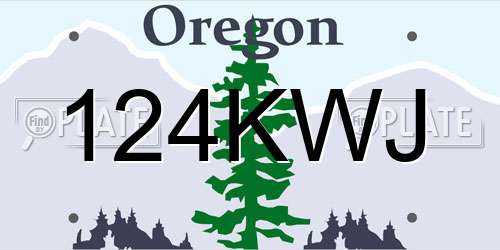 124KWJ Oregon License Plate