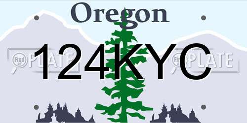 124KYC Oregon License Plate