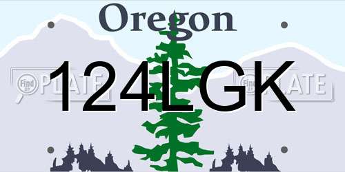 124LGK Oregon License Plate