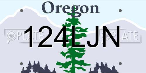 124LJN Oregon License Plate