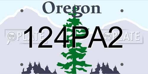 124PA2 Oregon License Plate