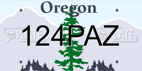 124PAZ Oregon License Plate