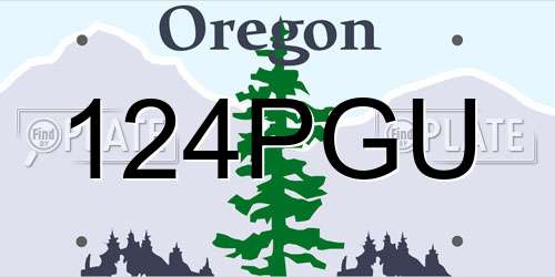 124PGU Oregon License Plate