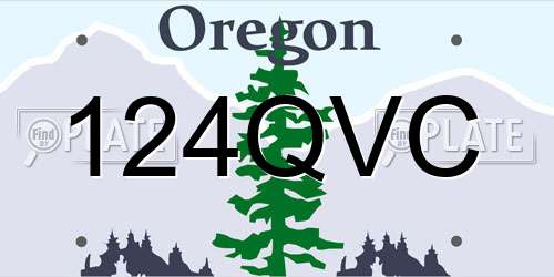124QVC Oregon License Plate