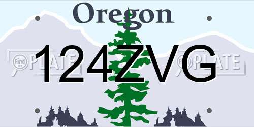 124ZVG Oregon License Plate