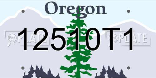 12510T1 Oregon License Plate