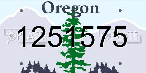 1251575 Oregon License Plate