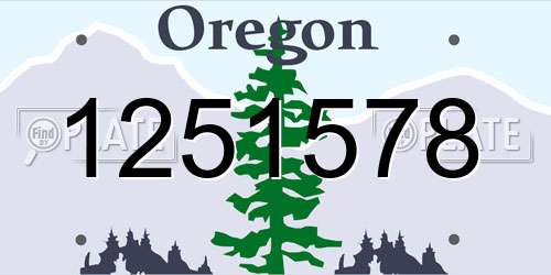 1251578 Oregon License Plate