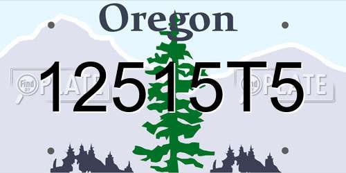 12515T5 Oregon License Plate