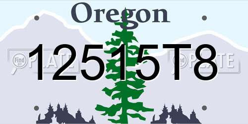 12515T8 Oregon License Plate