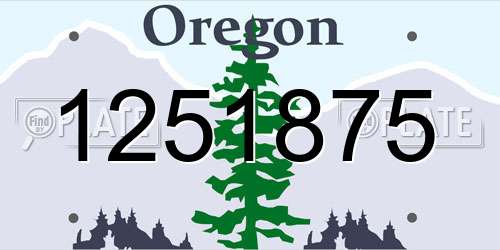 1251875 Oregon License Plate