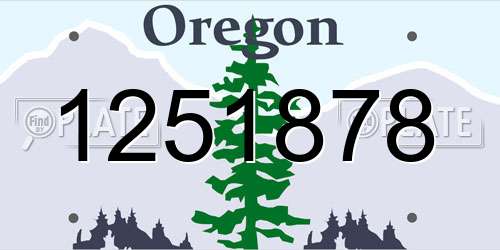 1251878 Oregon License Plate