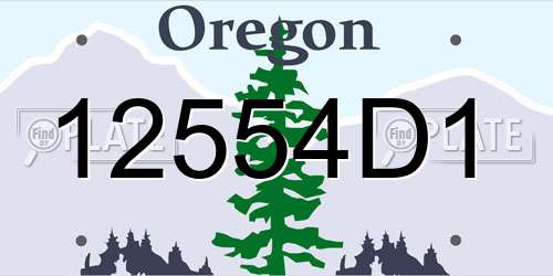 12554D1 Oregon License Plate