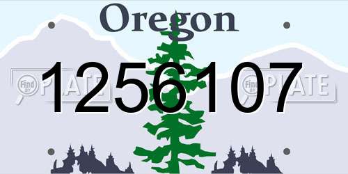 1256107 Oregon License Plate