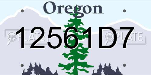 12561D7 Oregon License Plate