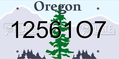 12561O7 Oregon License Plate